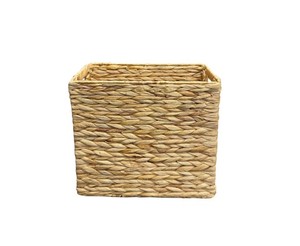 Foldable Handmade Natural Water Hyacinth Woven <b>Storage</b> <b>Basket</b> Rustic <b>Rectangular</b> Organizer, Large Multipurpose Use <b>Basket</b> - Product Image 2