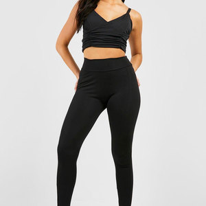 Conjunto Deportivo de 2 Piezas para Mujer, Leggings y Bra con Cierre, Estampado Animal, Ligero, Transpirable, Cintura Elástica, Logotipo Frontal - Product Image 5