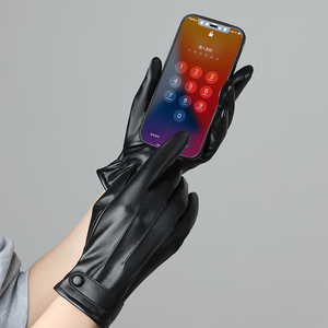 ถุงมือหนังสีดำแบบเรียบง่ายสำหรับสวมใส่ลำลองในฤดูหนาว - Product Image 5