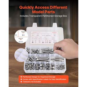 Kit de Surtido de Tornillos Imperiales de 246 Piezas, Acero Inoxidable 1/4-20, 5/16-18, 3/8-16, Juego de Herramientas con Arandelas de Resorte, Pernos y Tuercas - Product Image 5