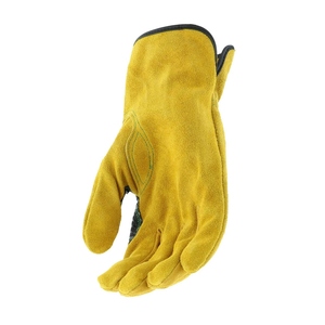 Guantes de Trabajo de Cuero Vacuno de Primera Calidad, Resistentes a la Abrasión, para Jardinería, con Puño Elástico - Product Image 3