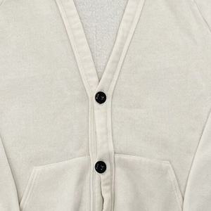 Men's <b>White</b> <b>V</b>-<b>Neck</b> Cardigan <b>Sweater</b> Full Sleeve Solid Color Button Closure Autumn Wear Breathable Cotton Material - Product Image 6