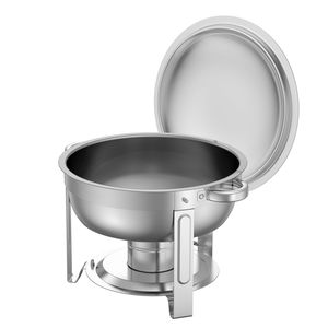 Set da Buffet in Acciaio Inox da 5 Qt, 2 Pezzi, con 2 Vasche Grandi, Scaldavivande per Catering, Coperchio e Controllo Manuale della Temperatura ad Acqua - Product Image 5