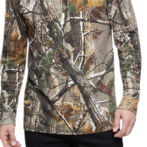 T-shirt camouflage Realtree pour homme, 100 % coton peigné, col rond, manches longues, chasse, extérieur, respirant, chemise camouflage - Product Image 5