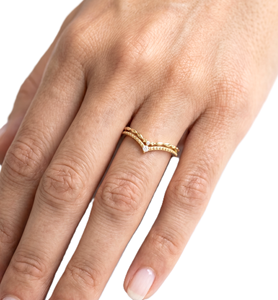 Bague de fiançailles en or massif 10K 14K avec double bande incurvée en chevron, diamant de laboratoire rond certifié IGI, pavé de diamants, cadeau d'anniversaire - Product Image 5