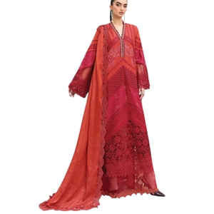 Ensemble Kurta Rouge Brodé Longueur Ras du Sol pour Femme – Tenue Traditionnelle Indienne et Pakistanaise pour Mariage et Fête – Robe Ample en Rayonne - Product Image 1