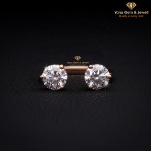 แหวนเปิดทรงกลมสไตล์คลาสสิกสำหรับผู้หญิง ทำจากทองคำแท้สีโรสโกลด์ 14K ประดับเพชร CVD 2 กะรัต ผลิตในห้องปฏิบัติการ ได้รับการรับรองจาก IGI สี D ความใส VVS2 - Product Image 1