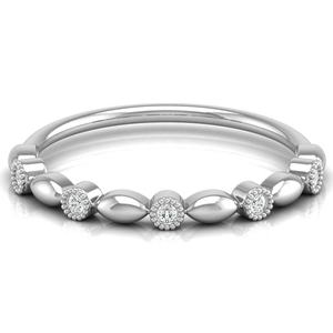 Hermoso anillo minimalista de oro de 10K certificado IGI hecho a mano banda apilable de oro sólido con moissanita Estilo clásico - Product Image 2