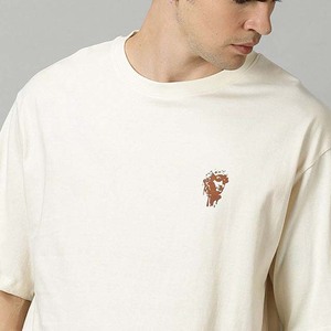 Camiseta de Algodón para Hombre, Diseño Casual Transpirable, Logotipo Estampado en la Parte Delantera, Cuello Redondo, Manga Corta, Talla Grande - Product Image 3