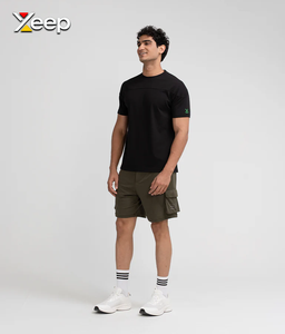 XEEP Customize Lightweight Solid Casual <b>Men</b> Shorts High Quality Quick Dry Breathable <b>Drawstring</b> Knitted Front High - Product Image 1