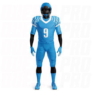 ชุดยูนิฟอร์มอเมริกันฟุตบอลชายคุณภาพสูง โพลีเอสเตอร์ 100% แบบกำหนดเองได้ ขายส่ง MOQ เสื้อเจอร์ซีย์แขนสั้นระบายอากาศพร้อมกางเกงขาสั้นสำหรับทีม - Product Image 2