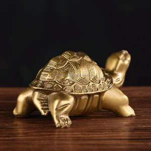 Top Sellar Brass Millennium Turtle Statue Gold <b>Desk</b> Home Indoor Outdoor Decorative Collectible <b>Gifts</b> for Elders 4 Inch - Product Image 4