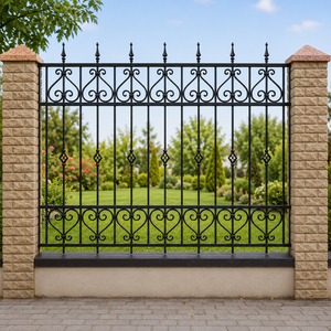 Panneaux de clôture décoratifs en fer forgé, clôture de sécurité extérieure personnalisée pour projets résidentiels et commerciaux - Product Image 1