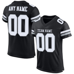 Venta al por Mayor Directa de Fábrica, Envío Directo, Jersey de Fútbol Americano Personalizado, Auténtico, en Malla Azul Marino, Blanco y Gris - Product Image 4