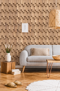 Panneau mural protecteur texturé 3D en bois massif, décoration intérieure moderne, panneau mural en bois massif CNC robuste et unique pour la maison - Product Image 6