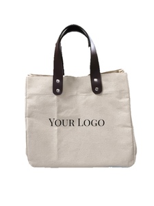 Bolsa de Tela de Algodón Personalizada, Resistente, Reutilizable, con Asa de Cuero, Venta al Por Mayor - Product Image 2