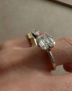 IGI/GIA Lab Grown Vintage 14K oro blanco boda/anillo de compromiso Unisex corte diamante para fiesta de aniversario regalo pera corte diamante - Product Image 1