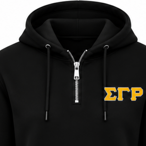 Sudadera con media cremallera negra para mujer Sigma Gamma Rho, con letras griegas, estilo universitario, personalizada, informal y a la moda para el campus - Product Image 6