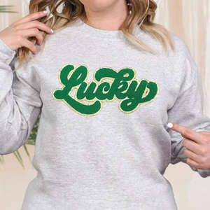 Parches de chenilla grandes personalizados para camisas, parches de letras grandes termoadhesivos, parche de chenilla Lucky para ropa - Product Image 3