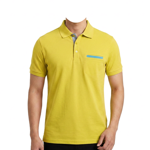 Chemise piqué blanche à manches courtes pour homme avec poche poitrine, rayures bleues, décontractée, respirante, tricotée 100% coton, avec logo frontal - Product Image 5