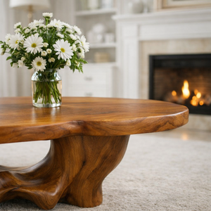 Mesa de Centro Moderna Luxali de Madera Maciza para Sala de Estar, Hecha a Mano, Ecológica, Duradera, Fácil de Limpiar, Decoración Antigua, Muebles para el Hogar - Product Image 4