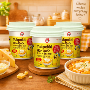 Vente en gros de Tteokbokki au fromage riche O'Food 105g |   Gâteau de riz coréen crémeux non épicé en tasse |   Nourriture de rue coréenne instantanée - Product Image 1