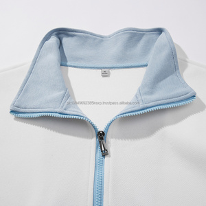 OEM Entonnoir Personnalisé Col Fermeture Éclair Pull-over Quarter Snap Gris Sherpa Sweat à capuche en polaire pour hommes - Product Image 2