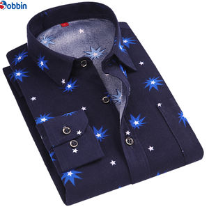 Camisas de Vestir Casuales Personalizadas para Hombre, Antiarrugas, con Estampado de Serigrafía, de Poliéster/Algodón, Manga Larga, Cuello Clásico - Product Image 1