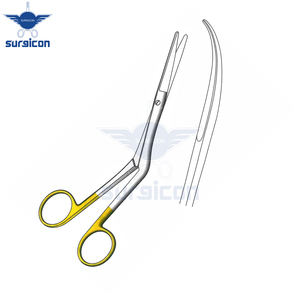 Ciseaux chirurgicaux Heymann 20 cm / 8 pouces courbés à gauche TC Gold, instrument de coupe de précision en acier inoxydable de qualité supérieure - Product Image 2