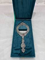 Miroir à main décoratif plaqué argent avec coffret cadeau royal