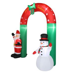 Arco Decorativo Festivo di 2,4 Metri con Babbo Natale e Pupazzo di Neve, 7 Luci, Decorazioni Gonfiabili per Esterni - Product Image 4