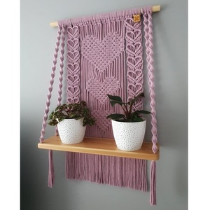 Eco Friendly Macrame Tapestry <b>Plant</b> <b>Hanger</b> Handwoven Cotton Rope <b>Plant</b> Holder for Balcony Garden Bedroom and Living Room - Product Image 1