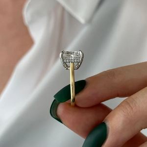 4.5 CT <b>Cushion</b> Cut Lab Grown Diamond IGI Certified Hidden Halo 14K Gold Engagement <b>Ring</b> Luxury Solitaire Bridal <b>Wedding</b> Party - Product Image 2