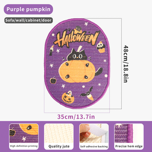 Halloween Purple Pumpkin Wall Cat Scratcher <b>Pad</b> Sisal <b>Scratch</b> Board Cat Claw <b>Pad</b> for Indoor Cats - Product Image 6
