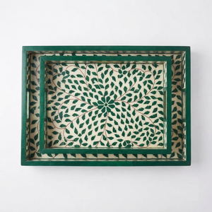 Modern Pattern Bone Inlay <b>Tray</b> Black And <b>White</b> Geometric Decorative Serving <b>Tray</b> Wholesale for Luxury Home Decor Ottoman <b>Tray</b> - Product Image 6