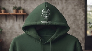 Sweat à capuche surdimensionné personnalisé en molleton de coton épais avec imprimé graphique loup pour homme – Style streetwear - Product Image 3