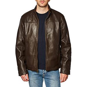 <b>Leather</b> Look Street Fashion <b>Jacket</b> Lightweight Apparel PU <b>Leather</b> Outerwear <b>Jacket</b> Casual Modern Clothing Wholesale - Product Image 1