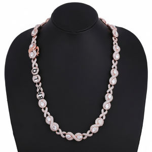 Our Hot Selling Hip Hop <b>Chain</b> Necklace in <b>14KT</b> Rose <b>Gold</b> with Lab Grown Iced Out Diamond VVS Clarity Luxury Jewelry for Men - Product Image 1