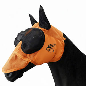 Masque anti-mouches pour chevaux de haute qualité avec protection UV, confortable, respirant, élastique, avec oreilles protégées et couvre-yeux en maille - Product Image 3