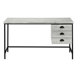 Scrivania Moderna Contemporanea da 55 Pollici per Ufficio Domestico con Cassetti Portaoggetti, Laminato Grigio e Metallo Nero per Lavoro con Laptop - Product Image 6