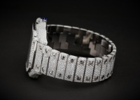 Nouvelle Montre Unisexe de Luxe Faite à la Main en Acier Inoxydable, Boîtier Carré Mécanique, Fermoir à Bouton-Poussoir, Diamant Moissanite, Iced Bust