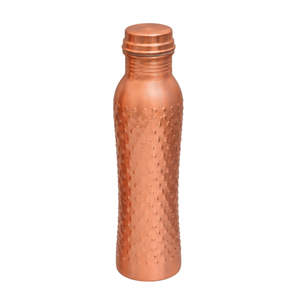 Bouteille d'eau en cuivre pur avec motif martelé, anti-fuite, récipient ayurvédique en cuivre pour le yoga et la gym, vente en gros, métal écologique - Product Image 1
