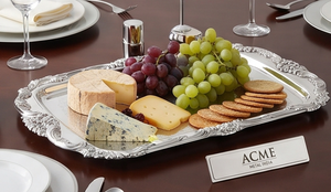 Elegant Polished Serving <b>Tray</b> Engraved Border Exquisite <b>Large</b> Food <b>Tray</b> for Kitchen Tea Coffee Service for Weddings Supplies - Product Image 6