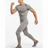 Ensemble de compression 2 pièces pour homme, séchage rapide, sous-vêtement de sport, tenue moulante de performance pour la course et l'entraînement