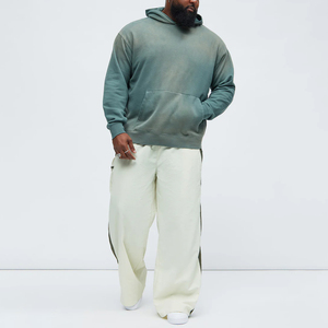 Sweat à capuche surdimensionné délavé à l'acide de haute qualité, personnalisable avec logo OEM/ODM, poids lourd 350 g/m², style Hip Hop, broderie personnalisée pour hommes - Product Image 2