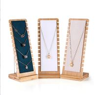Support de présentation de bijoux en bois véritable de luxe avec logo personnalisé, options multicolores en daim/PU, marque Elequeen