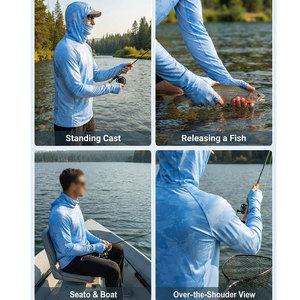Sublimation Printing Men's Fishing Hoodie Full Sleeves <b>Thumb</b> <b>Hole</b> Design Invinsible Pocket Breathable Pullover Fishing Hoodie - Product Image 6