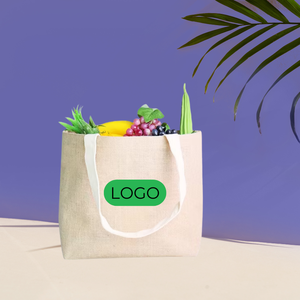 Sac à provisions en toile coton réutilisable écologique personnalisé Sac cadeau lavable à long manche à la mode - Product Image 3