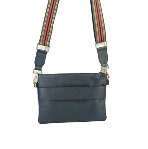 Bolso bandolera de cuero granulado de vaca para mujer, bolsos cruzados de fábrica directa, bolsos de mensajero con cremallera para hombre, asa personalizada - Product Image 1