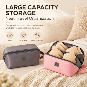 Ensemble de sacs de rangement pour sous-vêtements de voyage, pochette portable pour lingerie, organisateur de forme carrée pour soutien-gorge et culottes, grande capacité - Product Image 3